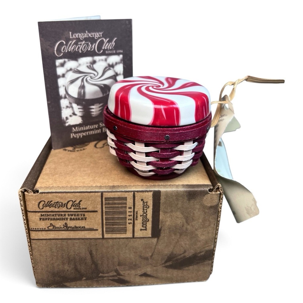 Longaberger 2012 Collectors Club Miniature Sweets Peppermint Basket Set NIB